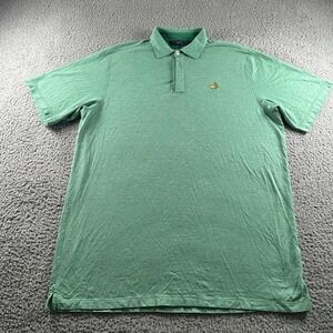 Clubhouse Collection Golf Polo Shirt Mens XL Green Masters Logo Italy Stretch